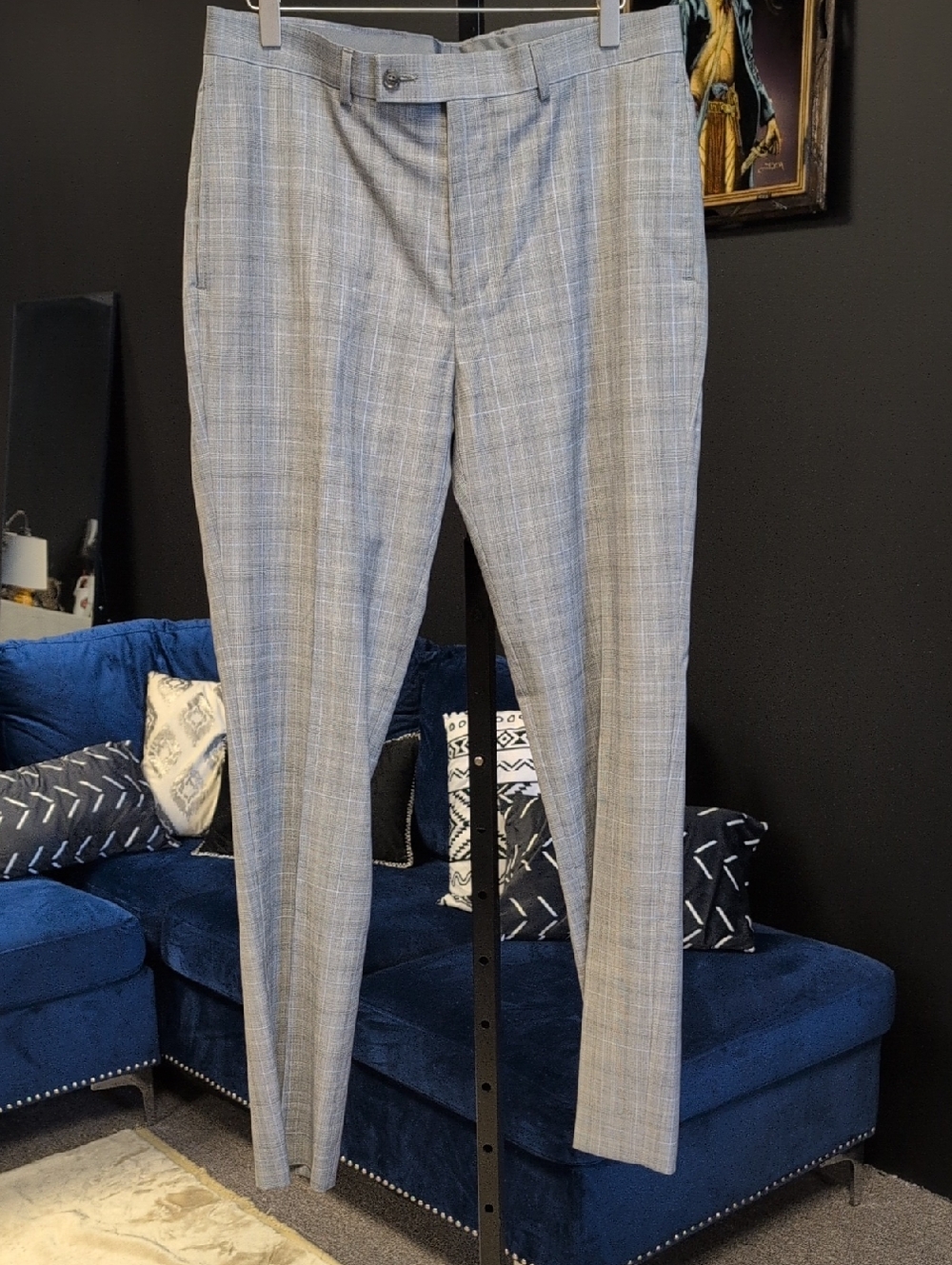 Calvin Klein Slim Fit Light Gray Wool Blend Trousers
